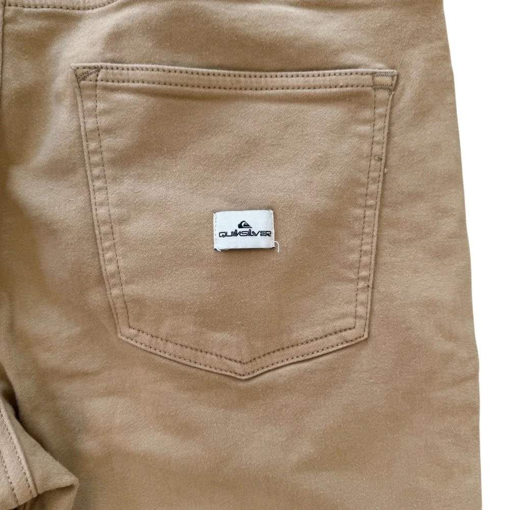 Quiksilver 34 (Actual 36x33) Tan Khaki Straight Fit Men's Far Out Stretch Chinos
